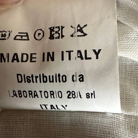 Italian Tuxedo Blazer Large Luxury Crinkle Boxy Khaki Brown Cotton Designer $298 - Picture 5 of 7